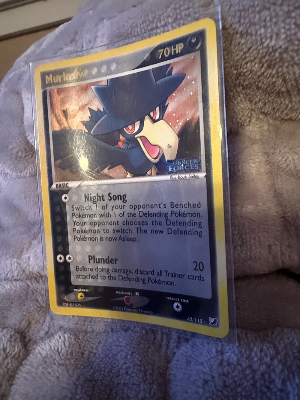 Pokemon TCG Murkrow 30/115 EX Unseen Forces Reverse Holo Rare EN 70 HP